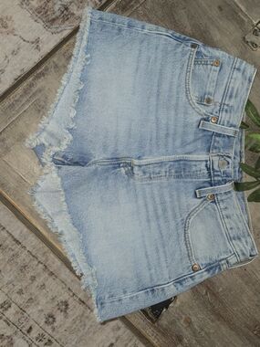 Levi's Light Blue Distressed Denim Cutoff Shorts